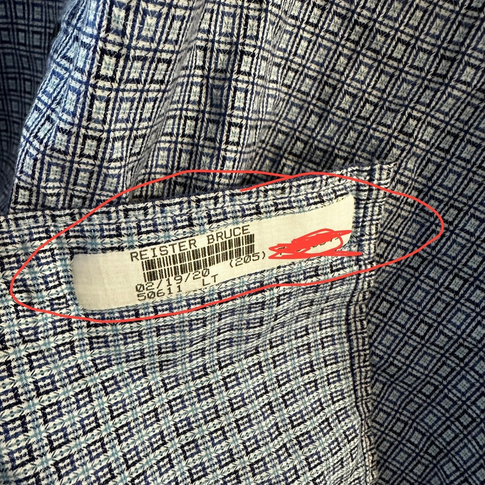 Bugatchi Shaped Fit Button-Down Shirt Men's Large Blue Geometric Tile Cotton - Picture 6 of 8